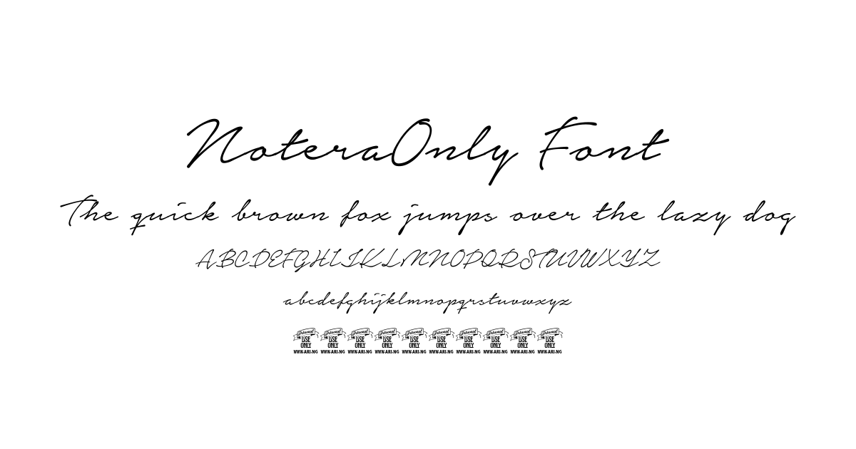 NoteraOnly Font font preview