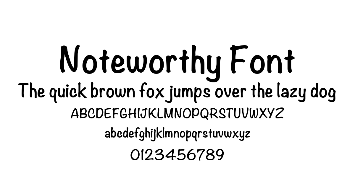 Noteworthy Font font preview