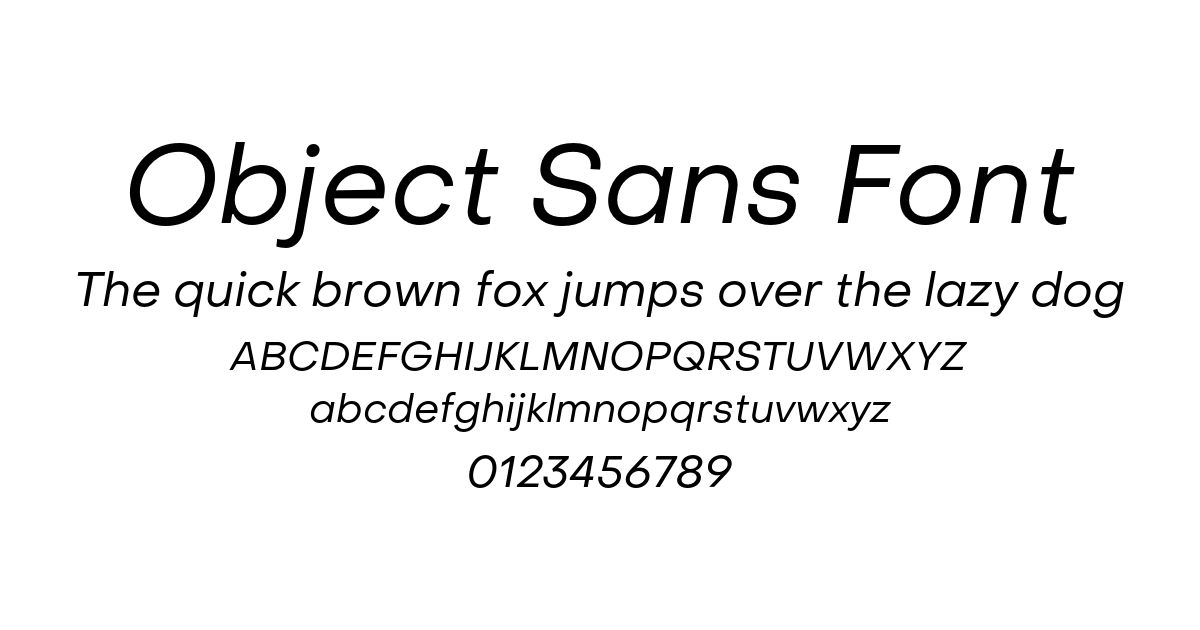 Object Sans Font preview