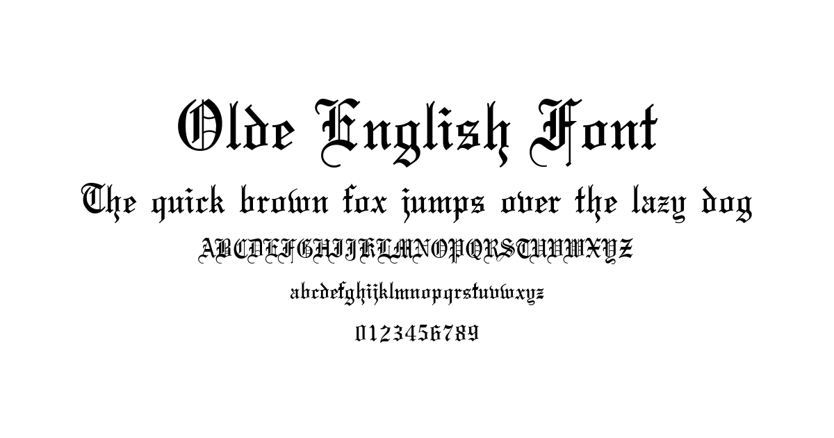 Olde English Font font preview