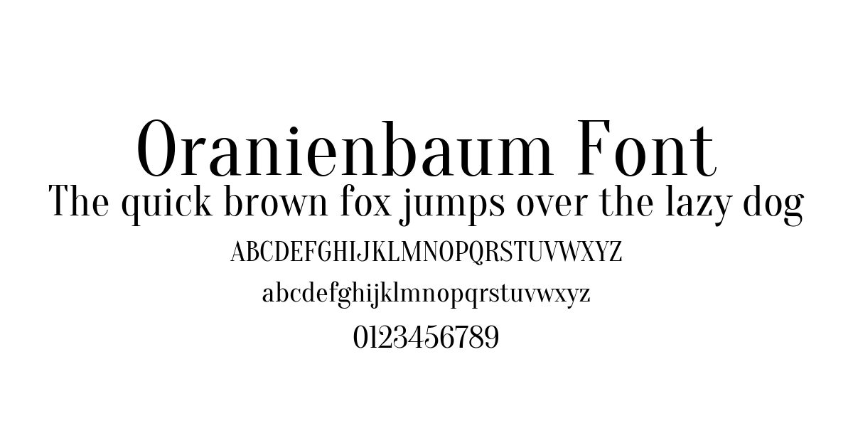 Oranienbaum Font font preview