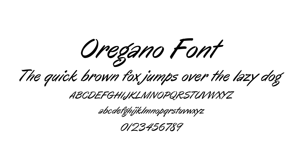 Oregano Font preview