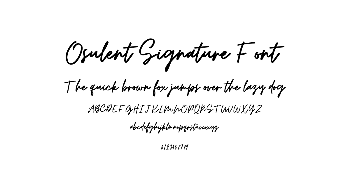 Osulent Signature Font preview