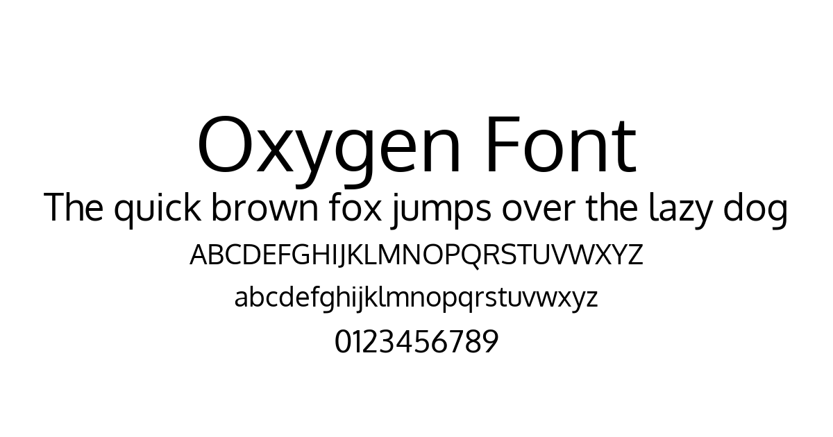 Oxygen Font font preview