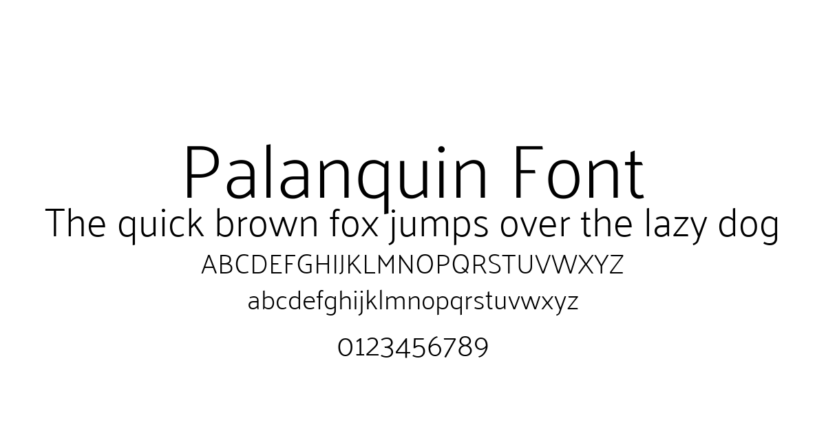 Palanquin Font font preview