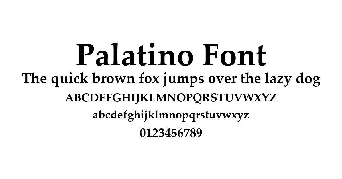 Palatino Font preview