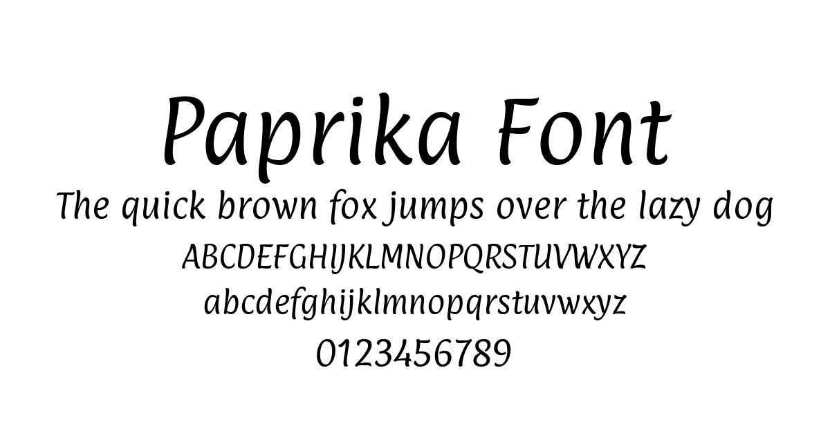 Paprika Font preview