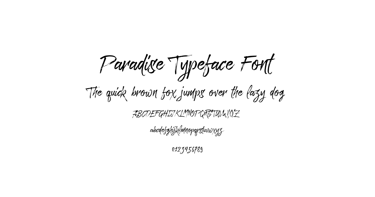 Paradise Typeface Font preview