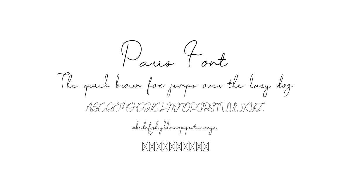 Paris Font font preview