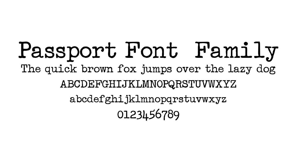 Passport Font  Family font preview