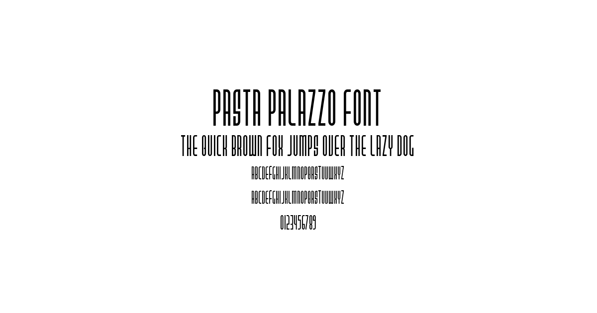 Pasta Palazzo Font font preview
