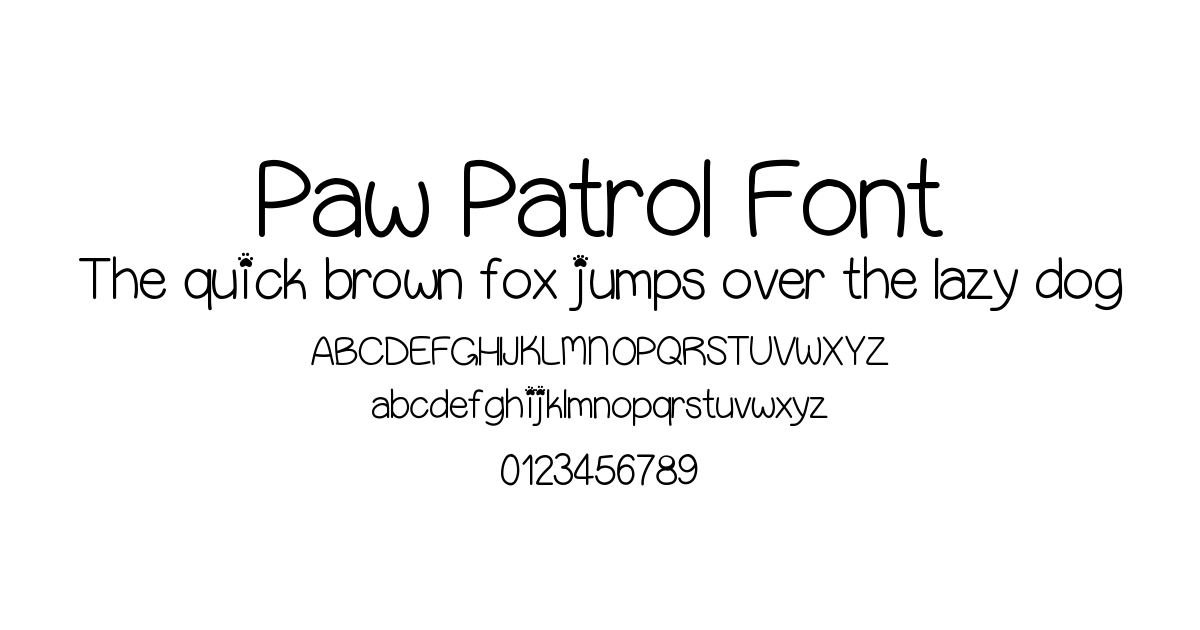 Paw Patrol Font preview