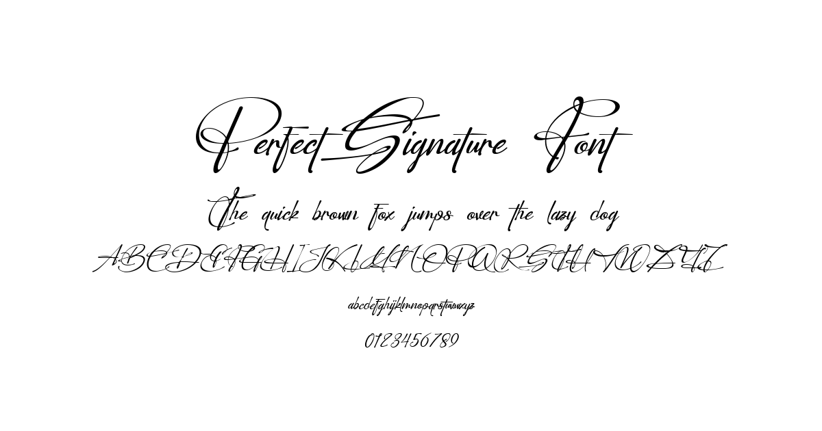 PerfectSignature Font preview