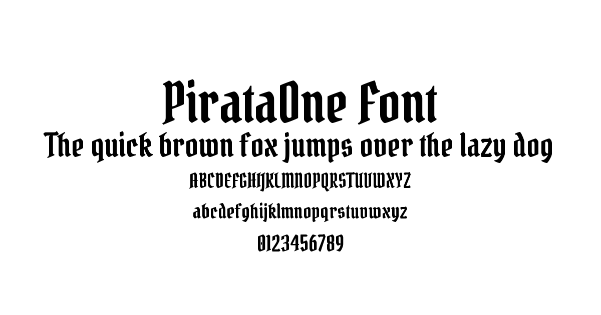 PirataOne Font preview