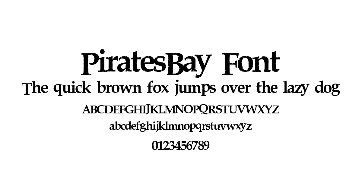 PiratesBay Font preview