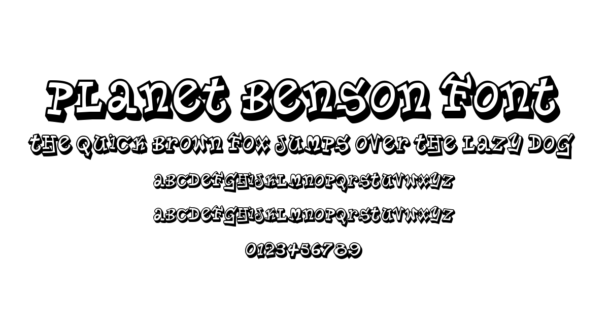 Planet Benson Font preview