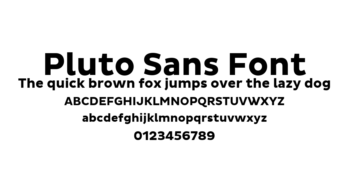 Pluto Sans Font preview