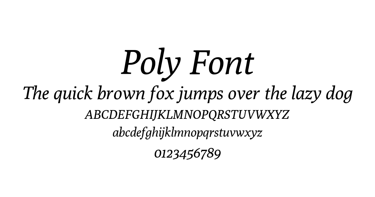 Poly Font font preview