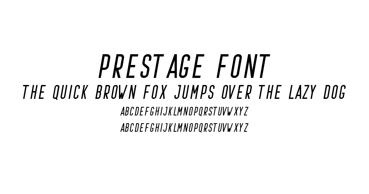 Prestage Font preview