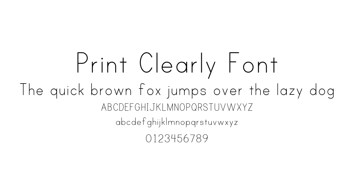 Print Clearly Font preview