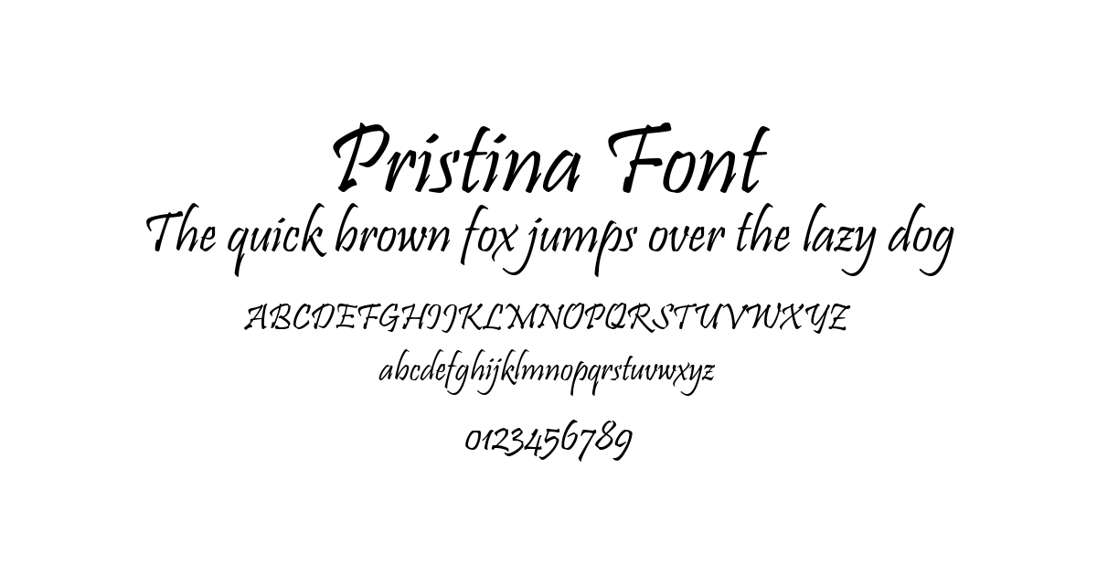 Pristina Font preview