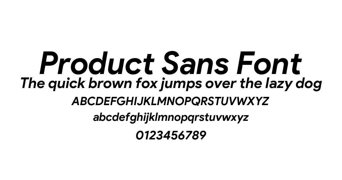 Product Sans Font font preview