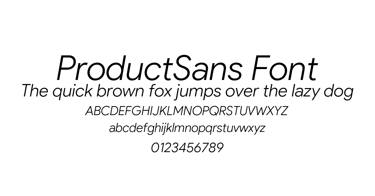 ProductSans Font preview