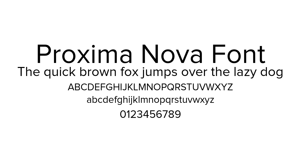 Proxima Nova Font preview