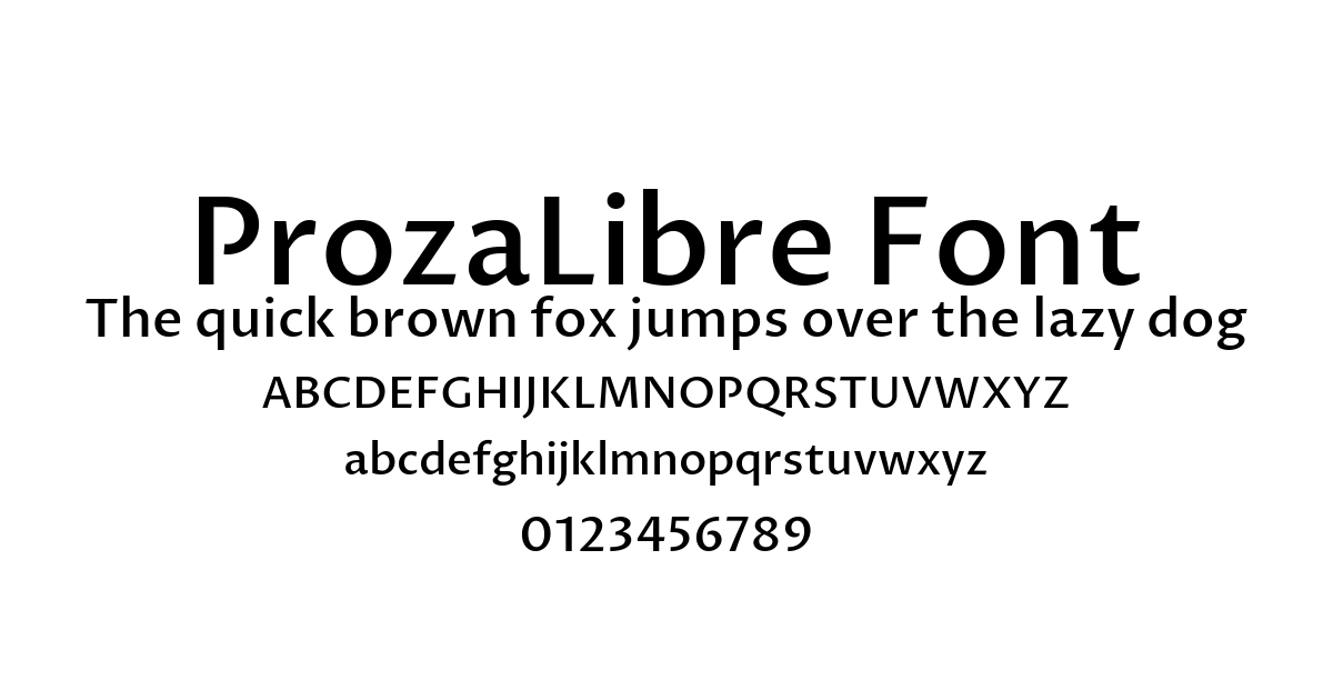ProzaLibre Font preview