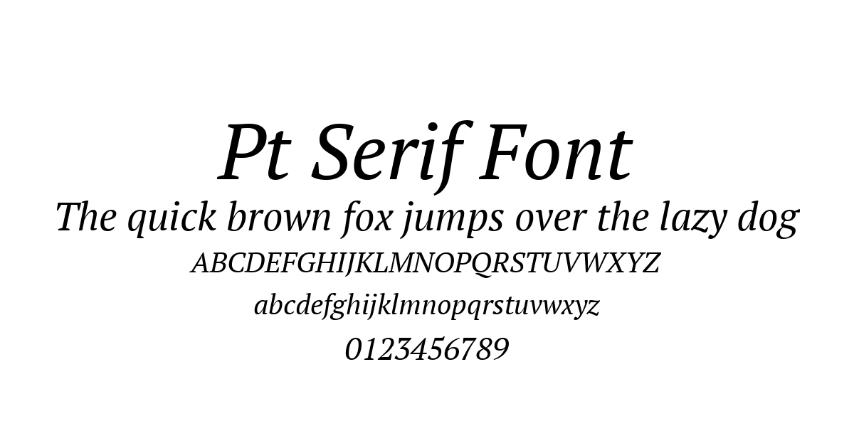 Pt Serif Font preview