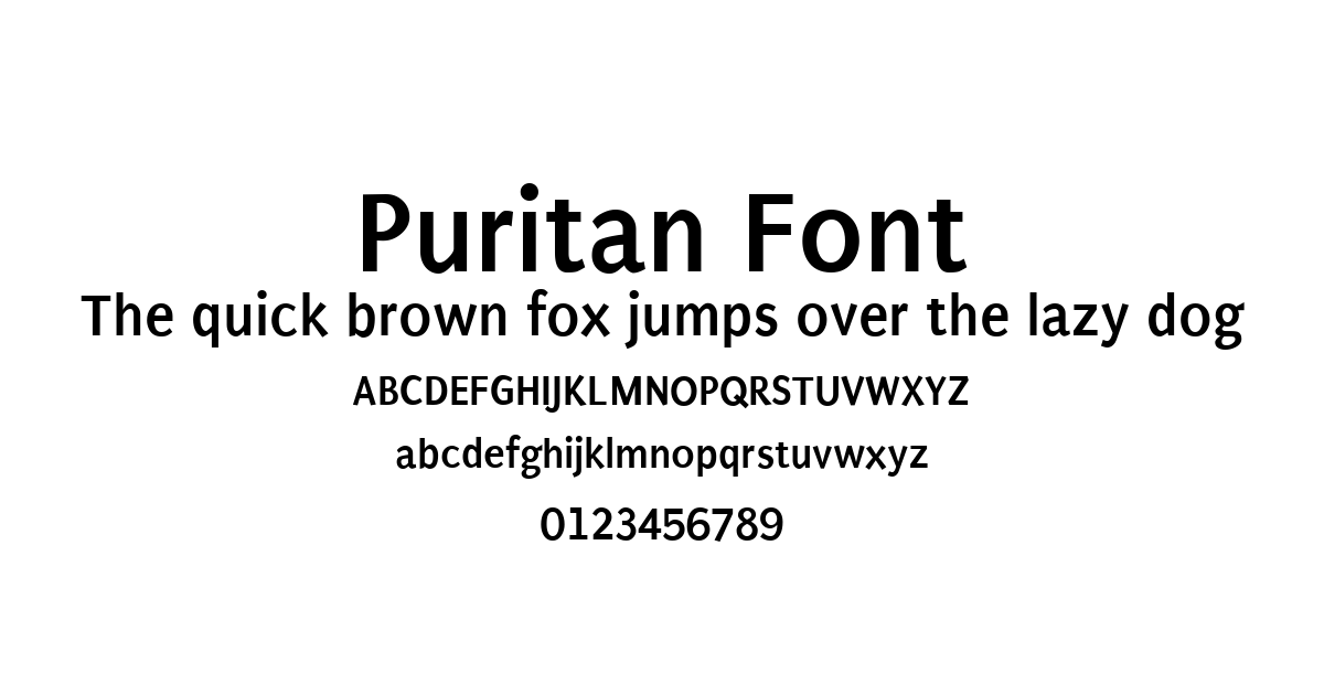 Puritan Font font preview