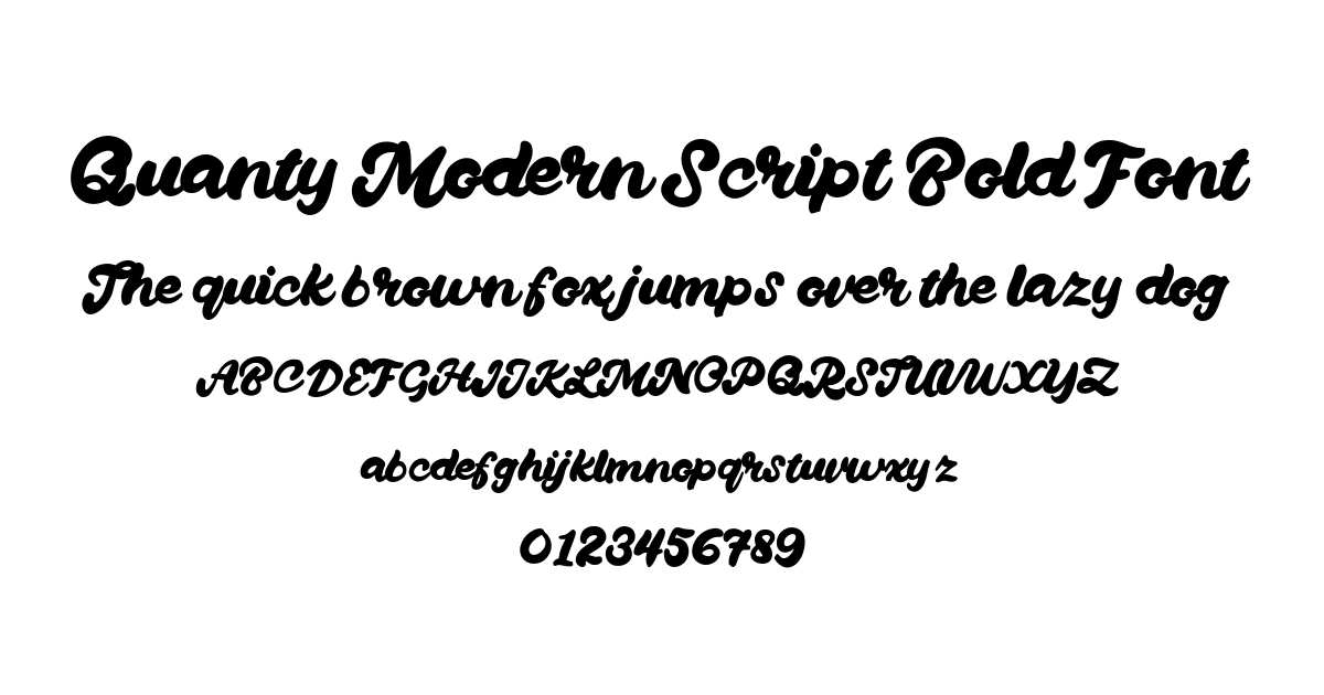 Quanty Modern Script Bold Font preview
