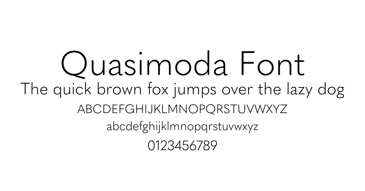 Quasimoda Font font preview