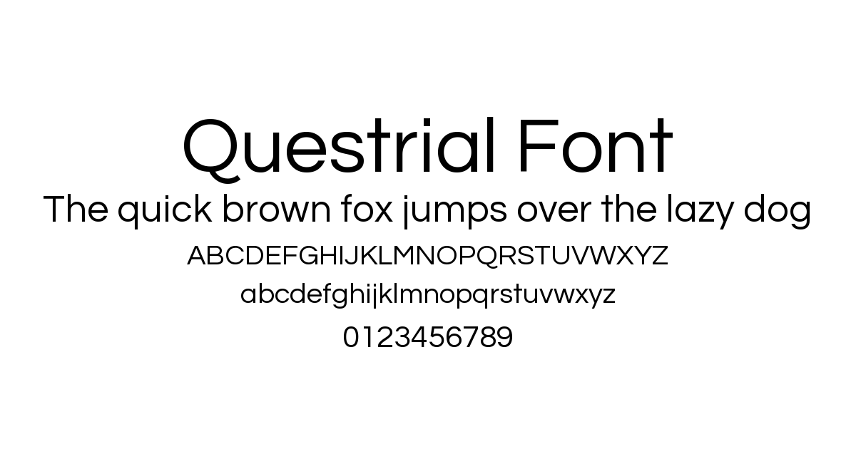 Questrial Font font preview