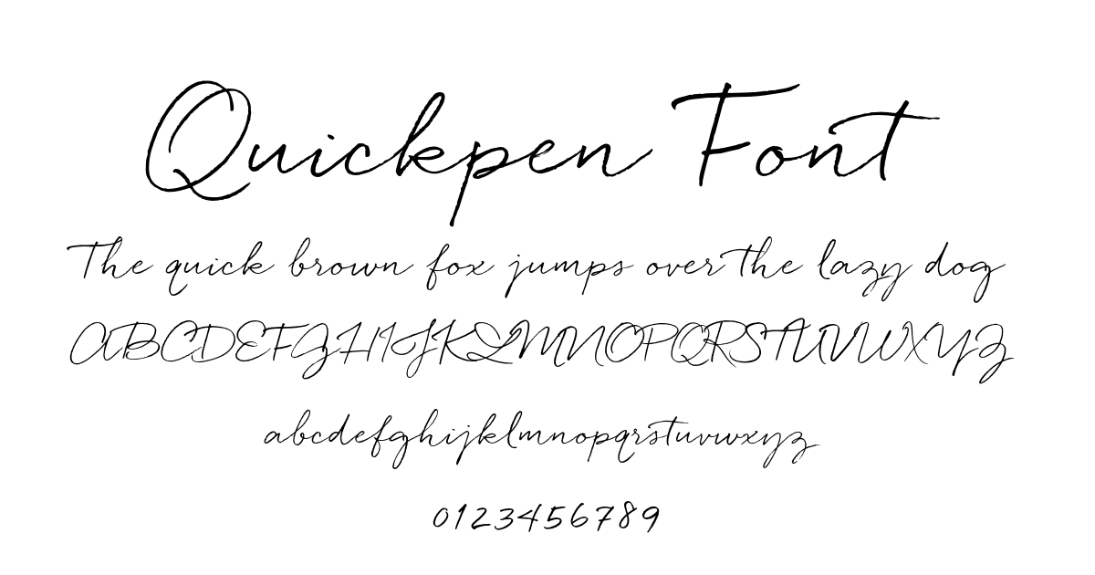 Quickpen Font font preview