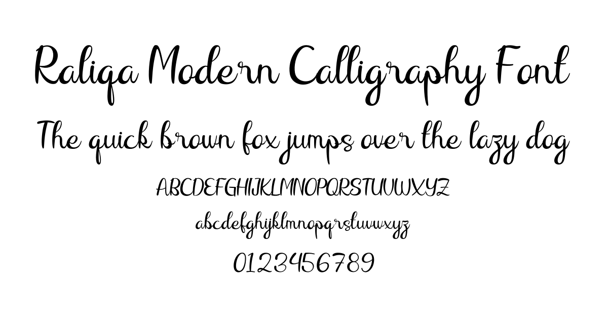 Raliqa Modern Calligraphy Font preview