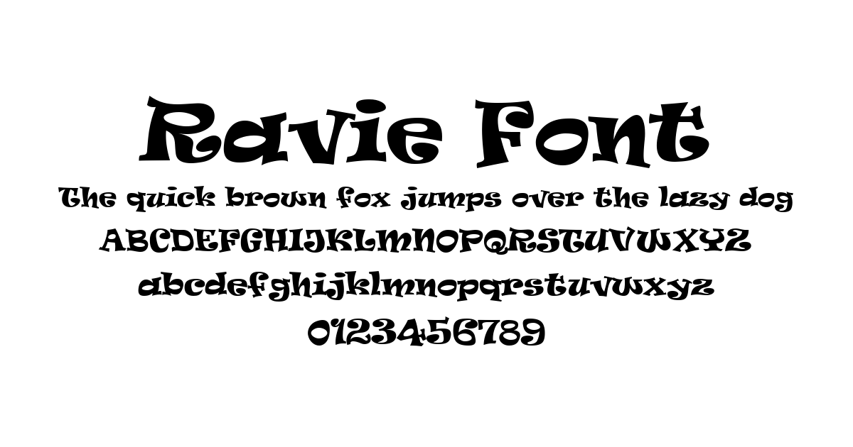 Ravie Font preview