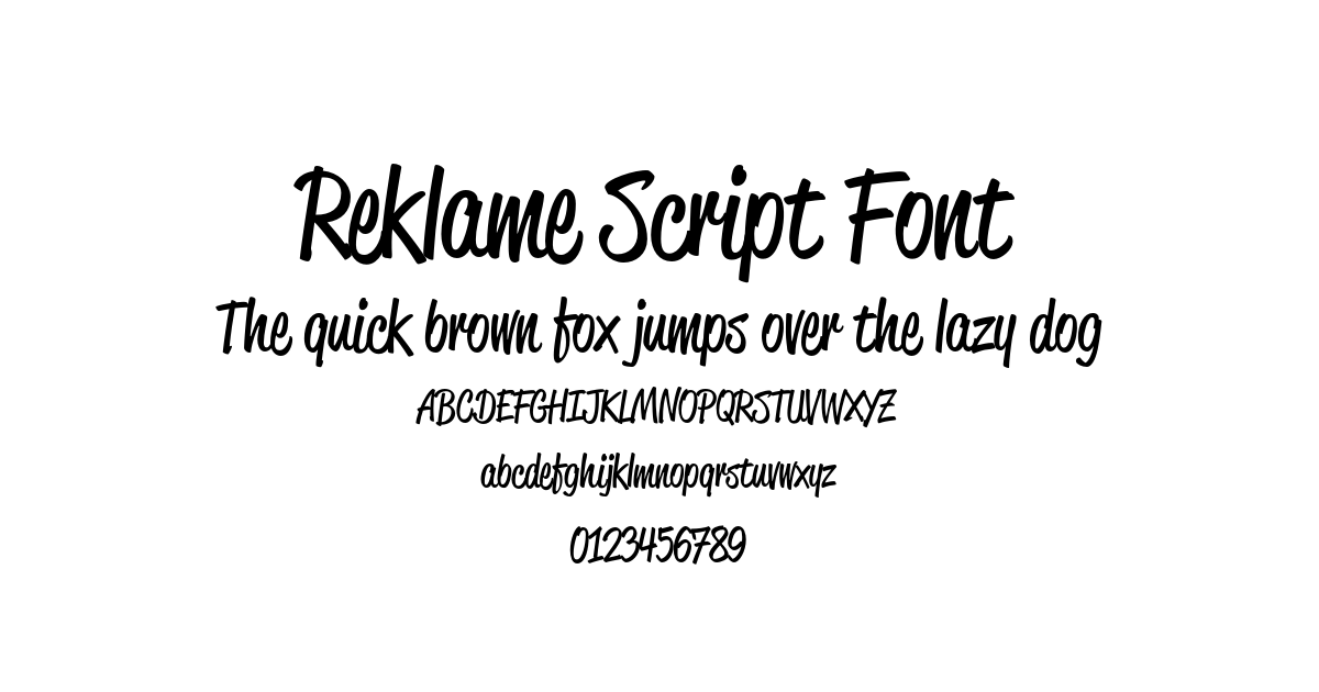 Reklame Script Font font preview