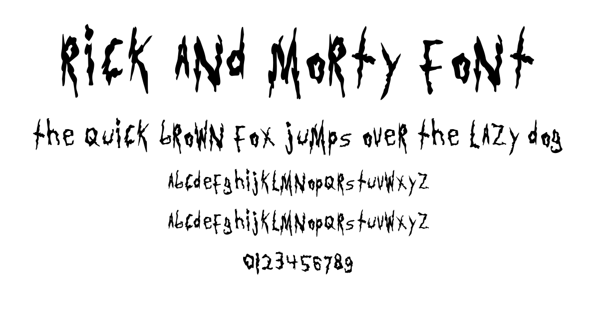 Rick and Morty Font preview