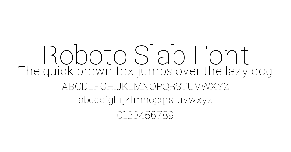 Roboto Slab Font font preview