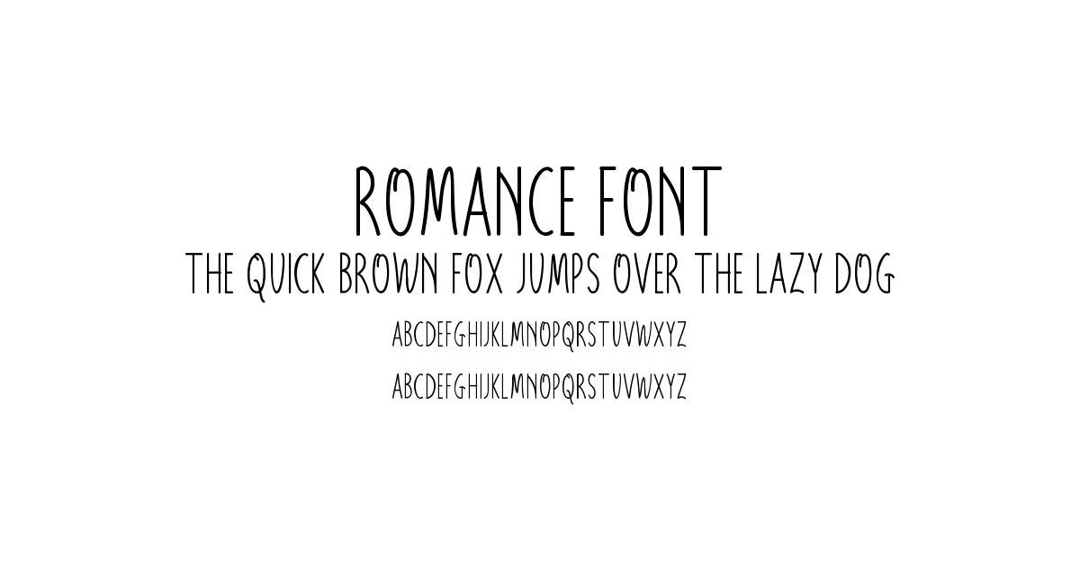Romance Font preview