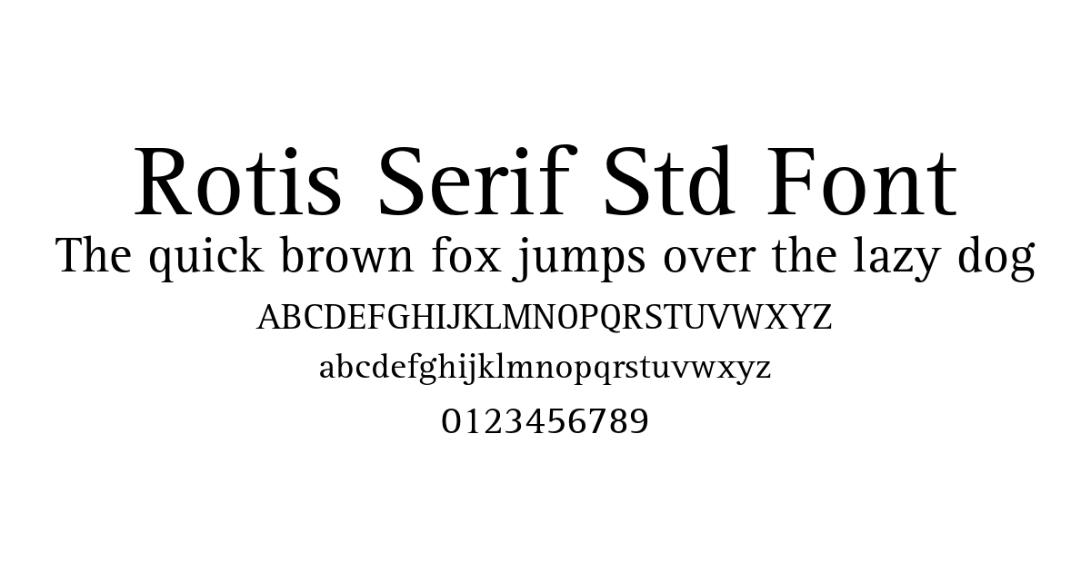 Rotis Serif Std Font font preview
