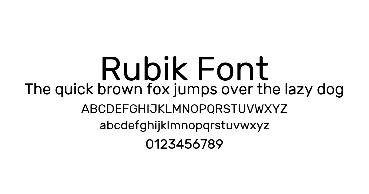 Rubik Font font preview