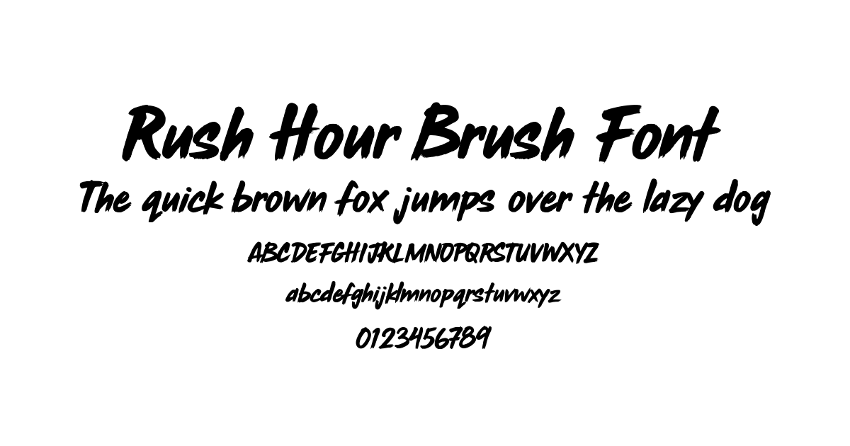 Rush Hour Brush Font preview