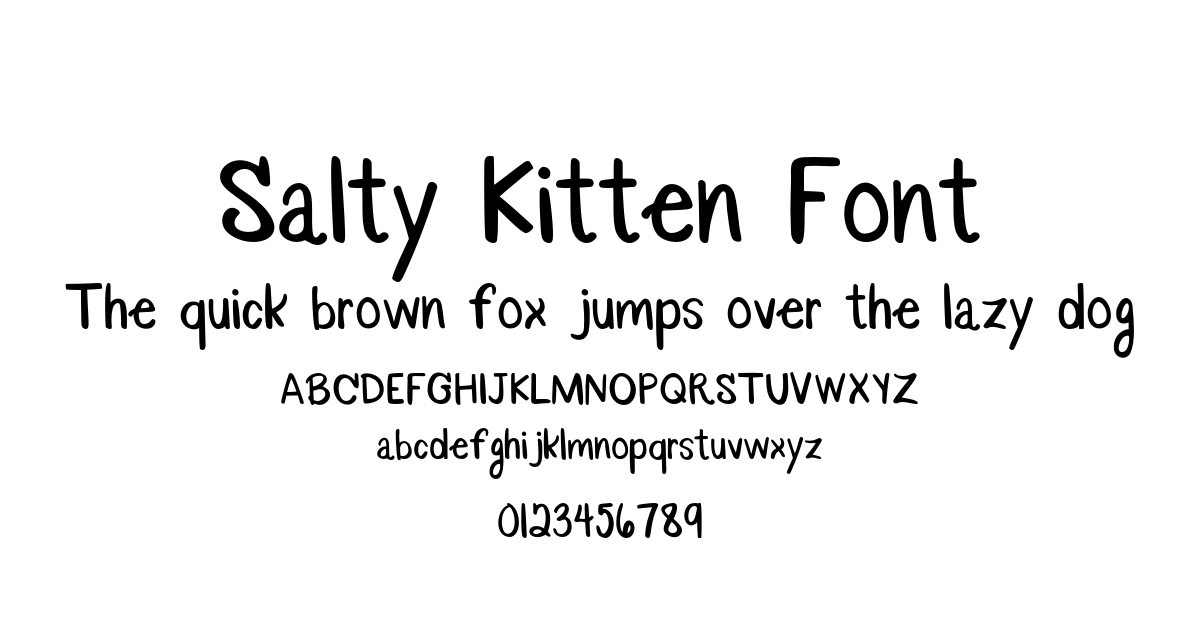 Salty Kitten Font font preview