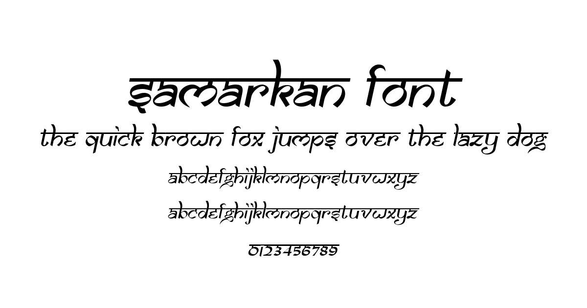 Samarkan Font font preview