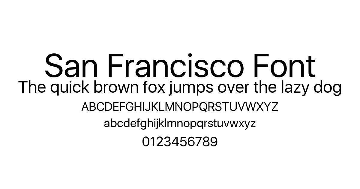 San Francisco Font font preview
