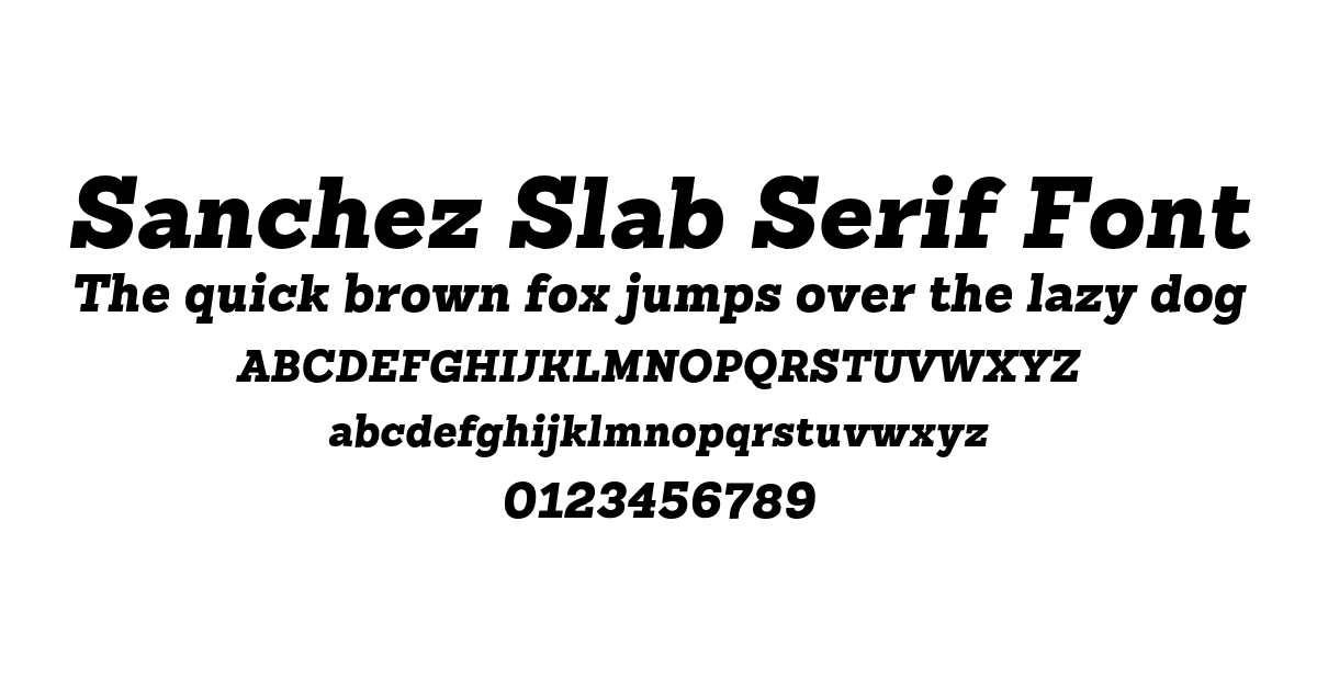 Sanchez Slab Serif Font preview