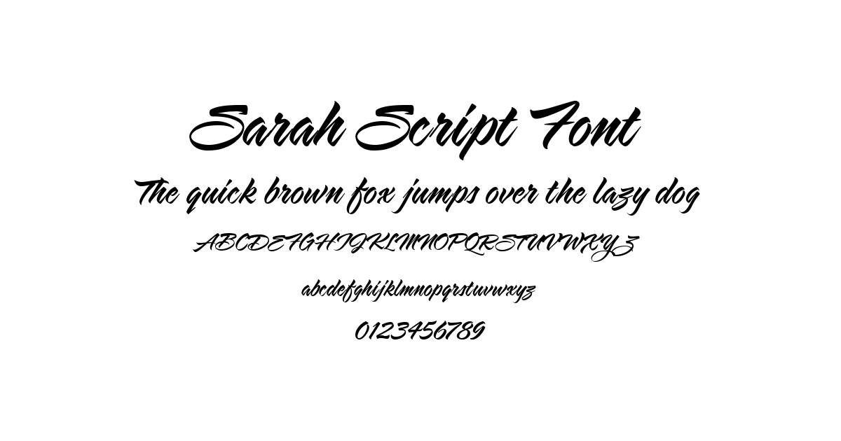 Sarah Script Font preview