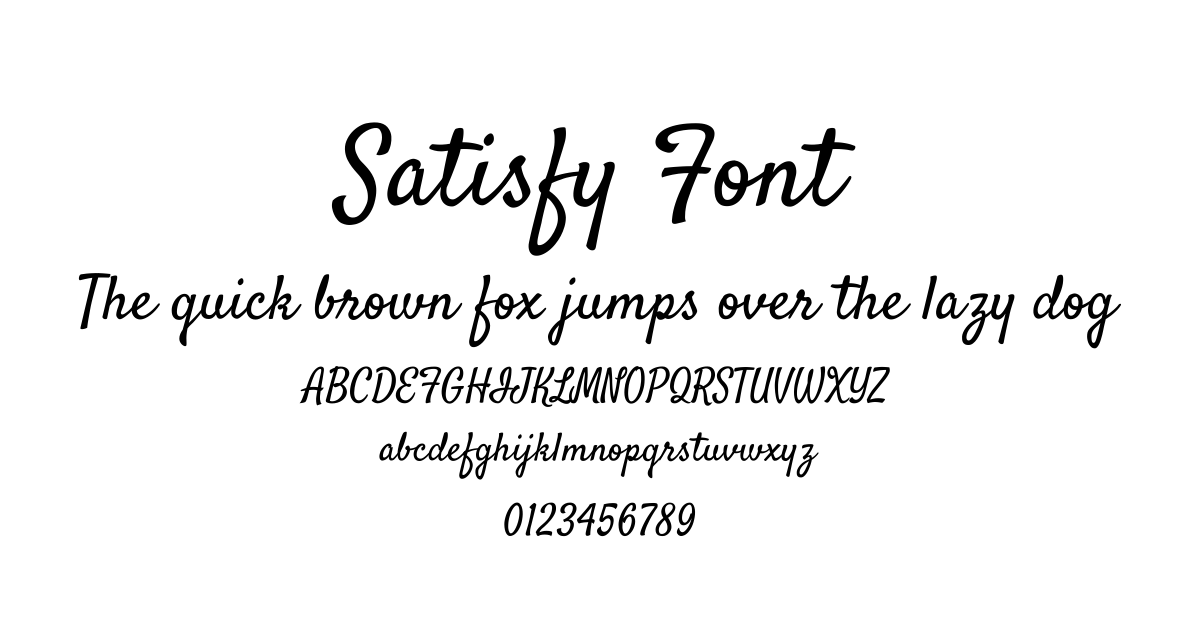 Satisfy Font preview